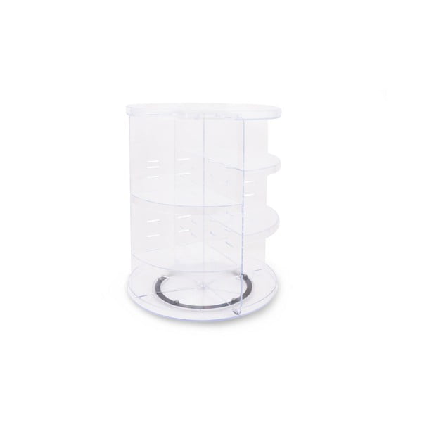 Átlátszó forgó műanyag fürdőszobai rendszerező kozmetikumokhoz – Hermia-image-3