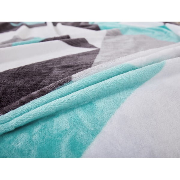 Szürke-türkiz egyszemélyes mikroplüss ágyneműhuzat 140x200 cm Abstract  – My House-image-3