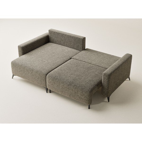 Barna zsenília kinyitható-tárolóhelyes sarokkanapé (bal oldali-heverő résszel) Leon – Maison de Rêve-image-3