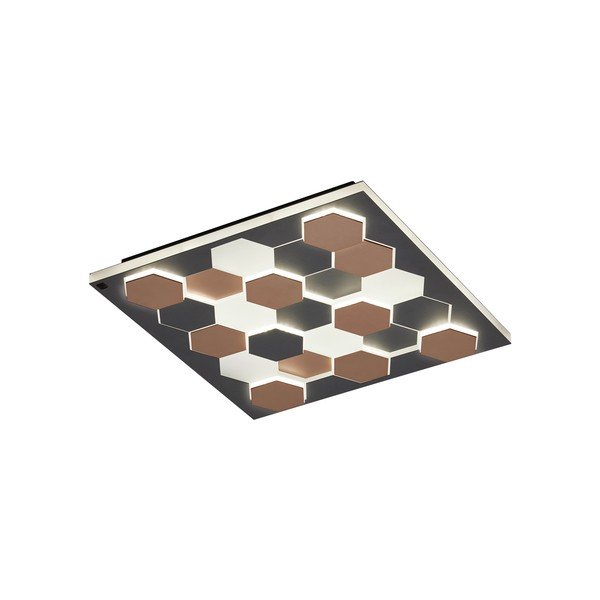 Fekete LED mennyezeti lámpa hangvezérléssel-mobil alkalmazás vezérléssel, fém búrával 55x55 cm Cifavo – CINQUE-image-1