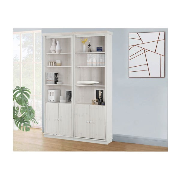 Fehér borovi fenyő könyvespolc 148x223 cm Anita – Støraa-image-1