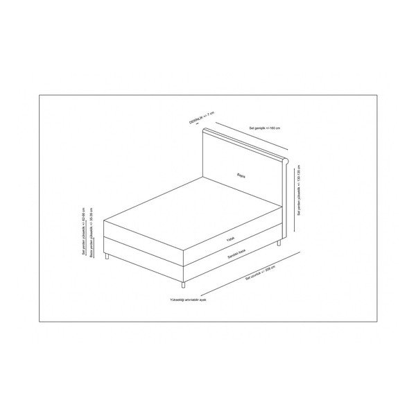 Bézs ágyneműtartós boxspring ágy 140x200 cm Sonata – Kalune Design-image-4