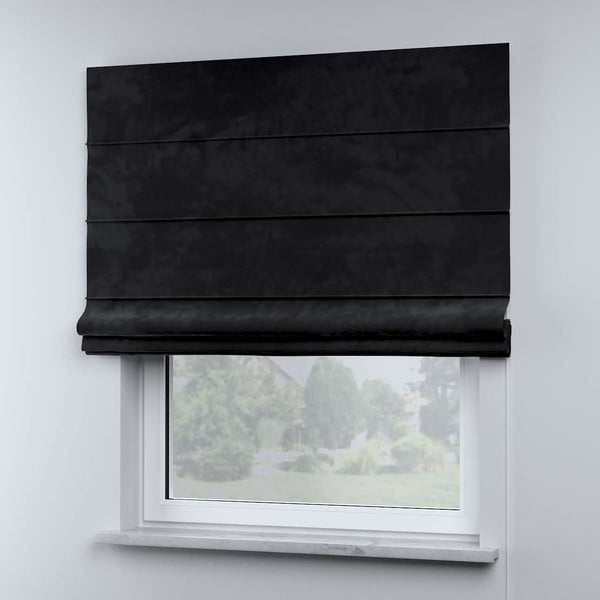 Fekete római roló 170x160 cm Posh Velvet - Yellow Tipi-image-1