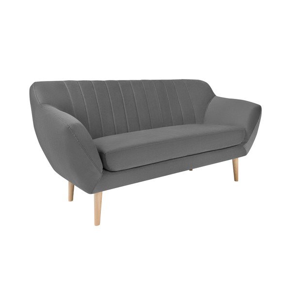 Sardaigne szürke bársony kanapé, 158 cm - Mazzini Sofas-image-2