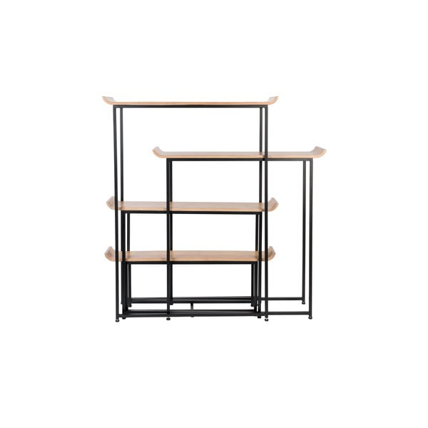 Fekete-natúr színű bambusz polcos állvány 114x148 cm Flodka – Zuiver-image-4