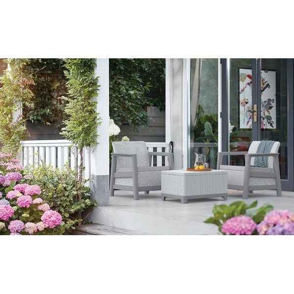 Világosszürke műanyag kerti fotel szett 2 db-os Scandi Linea – Keter-image-1