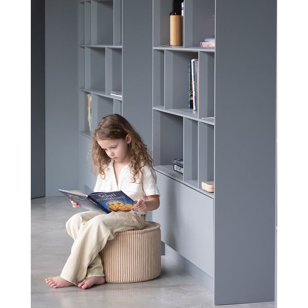 Világosbarna kordbársony gyerek puff – Wigiwama-image-1