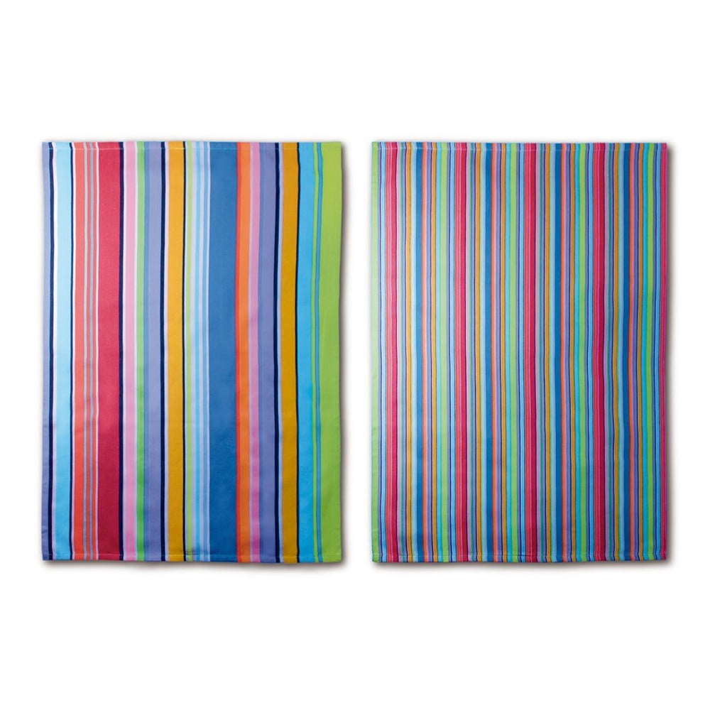 Purple Stripes kétrészes pamut konyharuha szett, 70 x 50 cm - Remember
