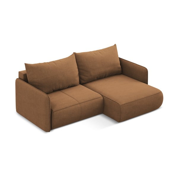 Narancssárga kinyitható-tárolóhelyes sarokkanapé (jobb oldali) Nanea – Makamii-image-4