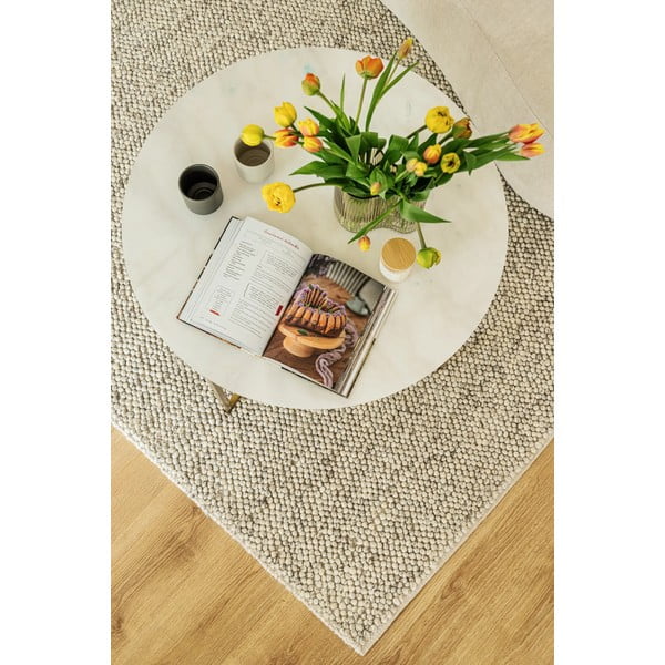 Világosszürke kézi szövésű gyapjúkeverék szőnyeg 160x230 cm Minerals – Flair Rugs-image-1