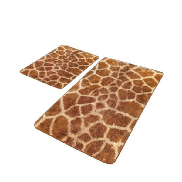 Barna bársony fürdőszobai kilépő szett 2 db-os 60x100 cm – Mila Home