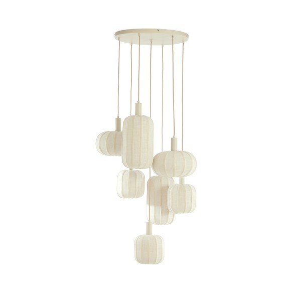 Krémszínű függőlámpa textil búrával ø 50 cm Tufia – Light & Living