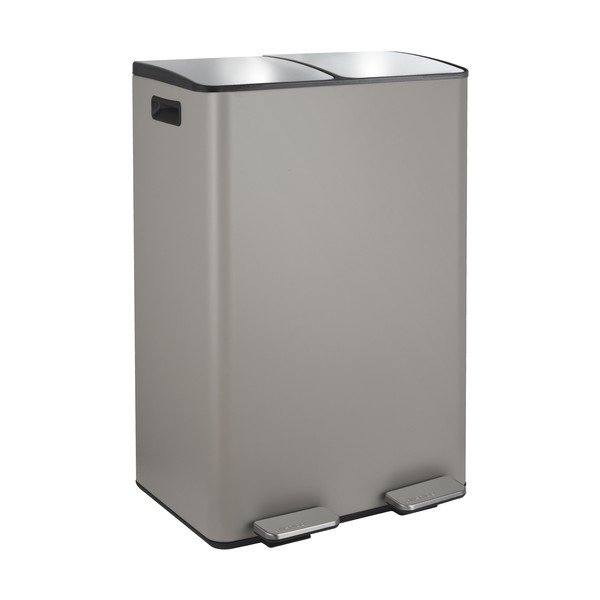Szürkésbarna acél szelektív pedálos szemetes 2x30 l   Aliya – Spirella