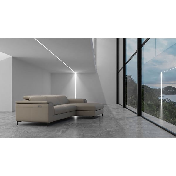 Világosbarna bőr sarokkanapé (jobb oldali) Brito – MESONICA-image-1