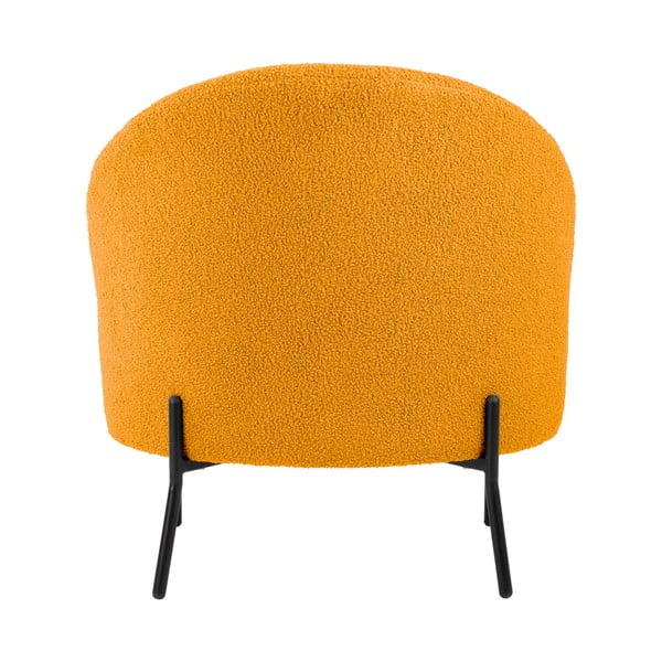Okkersárga buklé fotel Noble – Leitmotiv-image-4
