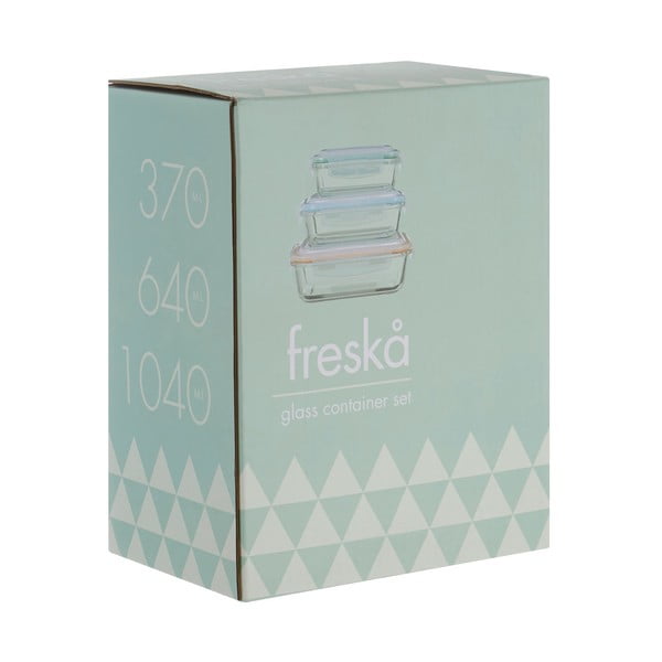 Üveg-szilikon élelmiszertartó doboz szett 3 db-os Freska – Premier Housewares-image-1