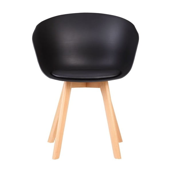 Aries Dark fekete szék, bükkfa lábakkal