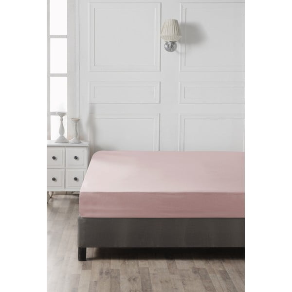 Rózsaszín gumis pamut lepedő 140x200 cm – Mijolnir-image-2