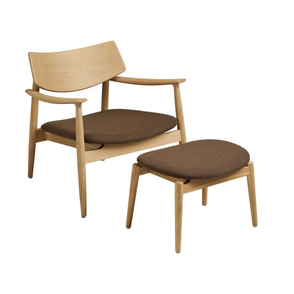 Barna fotel lábtartóval Olvera – House Nordic