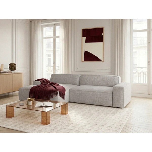 Szürke kinyitható-elektromos ülésállítással sarokkanapé (bal oldali) Abel – Bobochic Paris-image-4