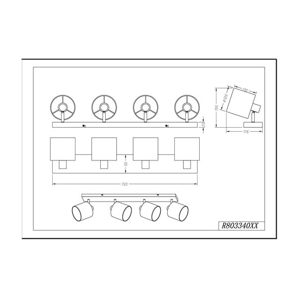 Spot Tommy fehér mennyezeti lámpa, szélesség 70 cm - Trio-image-2
