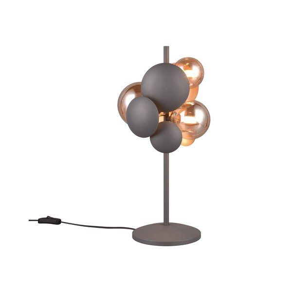 Szürke-aranyszínű asztali lámpa üveg búrával (magasság 50 cm) Bubble – Trio Select-image-1