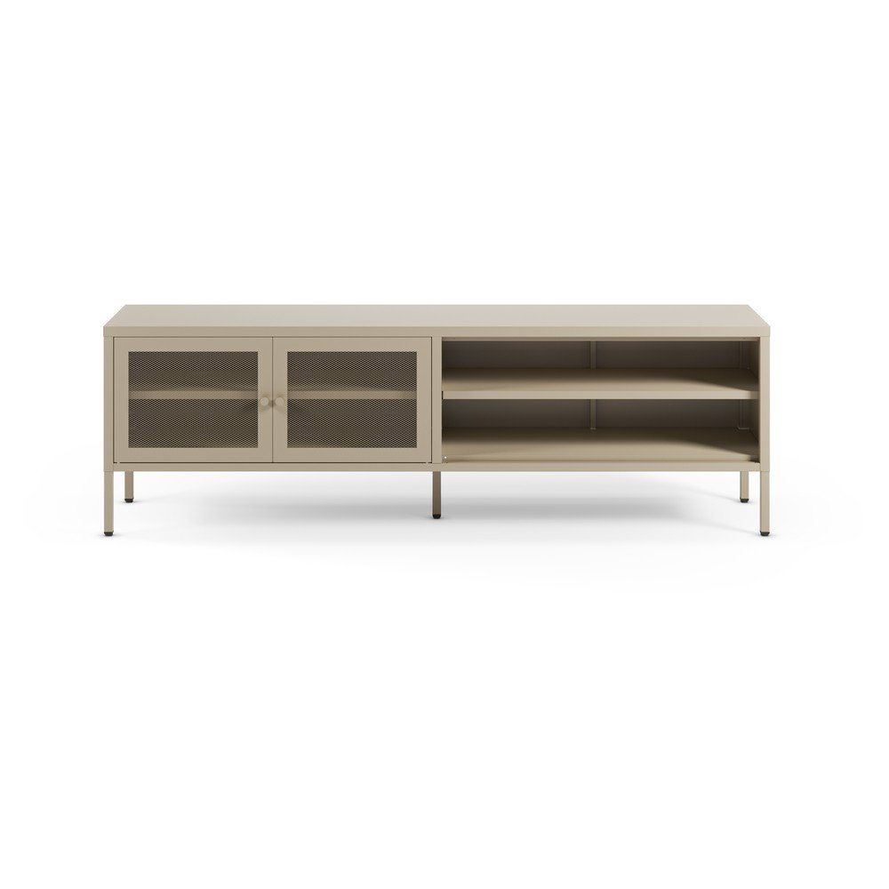 Krémszínű fém TV-állvány 160x50x35 cm Fayna – Marckeric