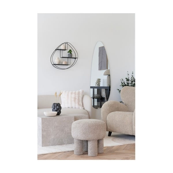 Világosszürke buklé puff Perth – House Nordic-image-1