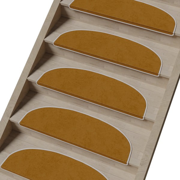 Világosbarna lépcsőszőnyeg szett 16 db-os 20x65 cm Plain Color – Vitaus-image-1