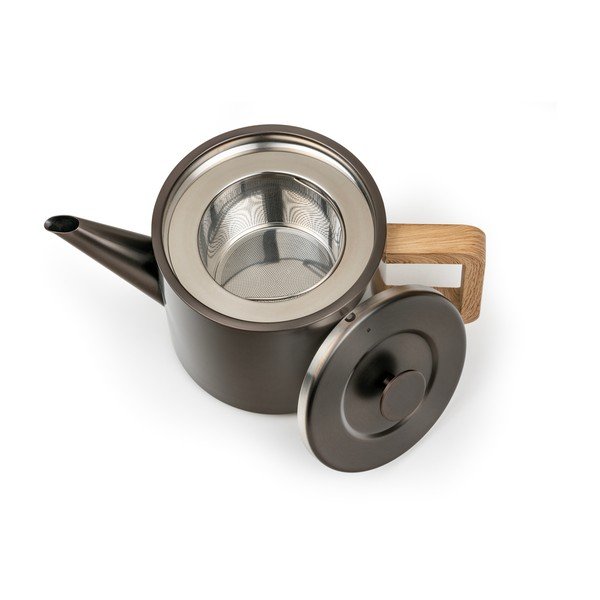 Szürke rozsdamentes acél teáskanna szűrővel 1,1 l Duet Narvik – Bredemeijer-image-4