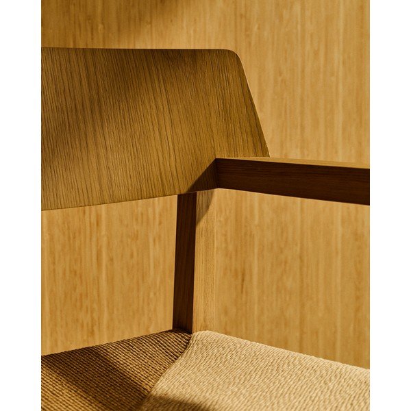 Natúr színű tölgyfa karfás étkezőfotel Idun – Kave Home-image-4