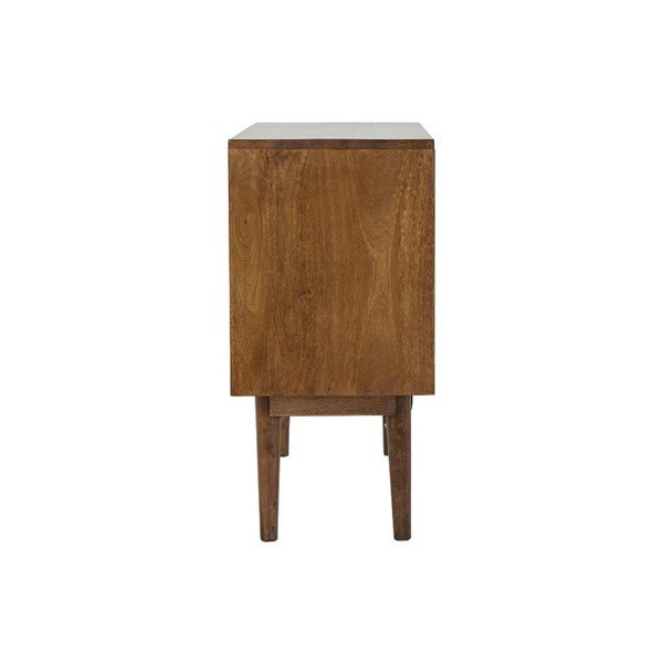 Sötétbarna alacsony tömörfa komód 100x80 cm Bitika – Light & Living-image-3