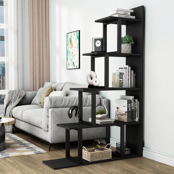Fekete polcos állvány 100x164 cm Step – Kalune Design-image-1