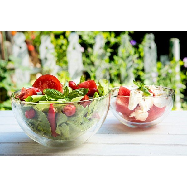 Double duplafalú üveg szervírozó tál, 500 ml - Vialli Design-image-1