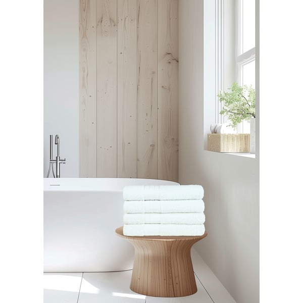 Fehér frottír pamut törölköző szett 4 db-os 50x100 cm – Good Morning-image-4