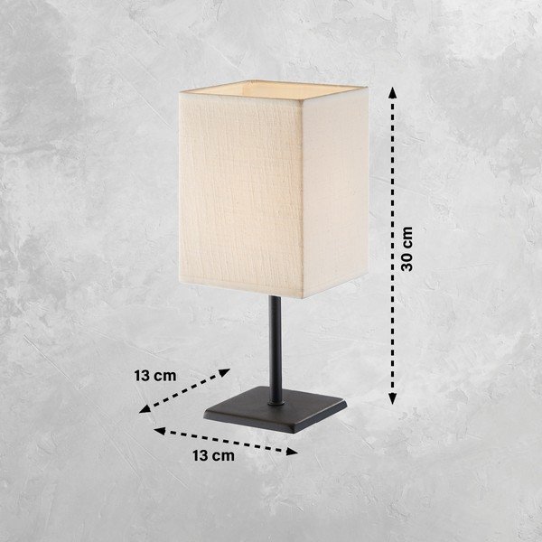 Fekete-fehér asztali lámpa textil búrával (magasság 30 cm) Lela – Fischer & Honsel-image-2