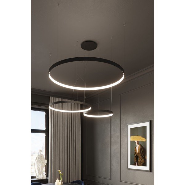 Fekete alumínium LED függőlámpa ø 78 cm RIO – Thoro-image-1