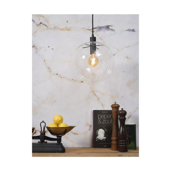 Fekete függőlámpa üveg búrával ø 30 cm Warsaw – it's about RoMi-image-3