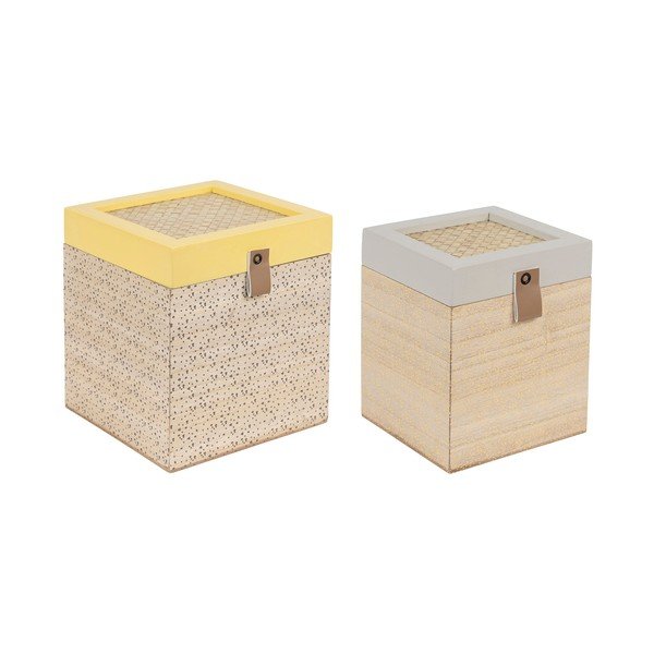 Fedeles-dekoratív szalma tárolódoboz szett 2 db-os Beezz – Jardin d'Ulysse