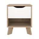 Fehér-natúr színű éjjeliszekrény Ikast – Tvilum