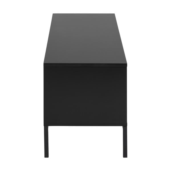 Fekete TV-állvány kőrisfa dekorral 140x45 cm Seaford – Actona-image-4