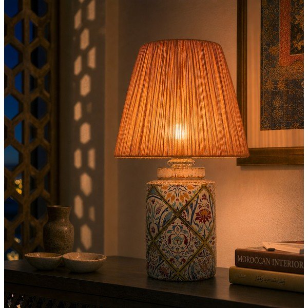 Terrakotta színű asztali lámpa papír zsinór búrával (magasság 40 cm) Alev – Opviq lights-image-2