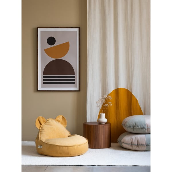 Sárga bársony gyerek babzsákfotel Bear – Wigiwama-image-2