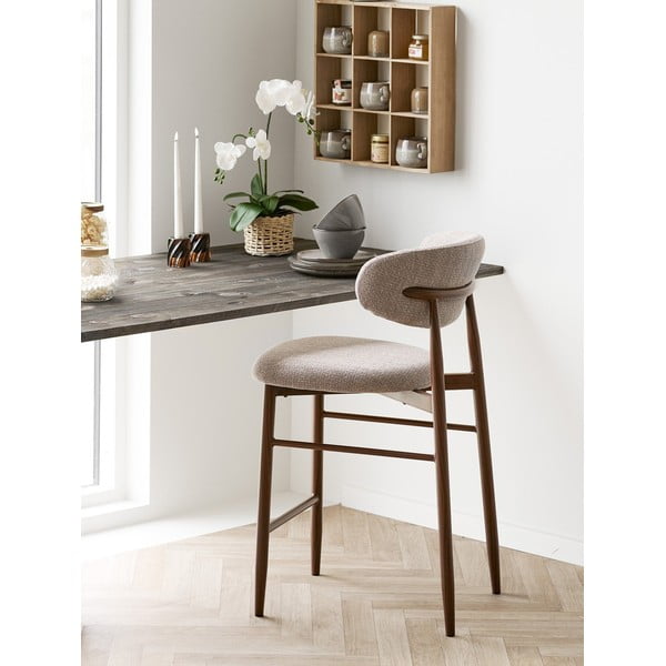 Bézs-sötétbarna kárpitozott bárszék (ülésmagasság 65 cm) Levanto – House Nordic-image-1