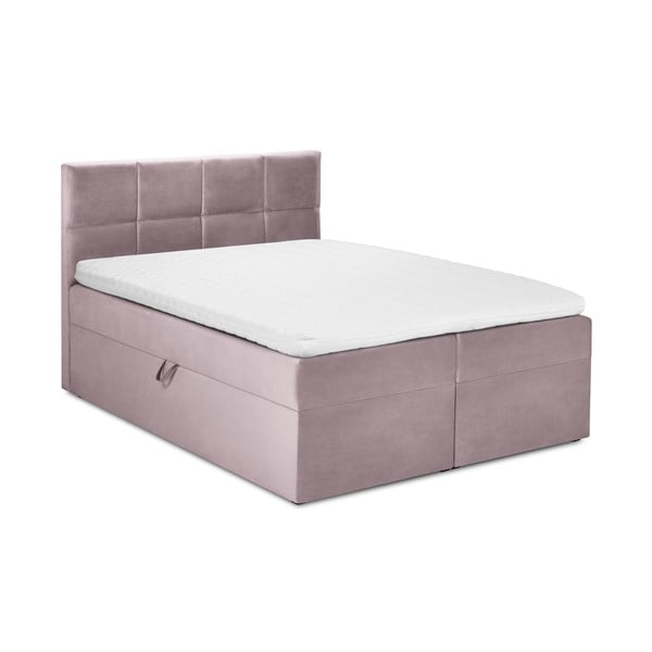 Mimicry rózsaszín bársony kétszemélyes ágy, 180 x 200 cm - Mazzini Beds