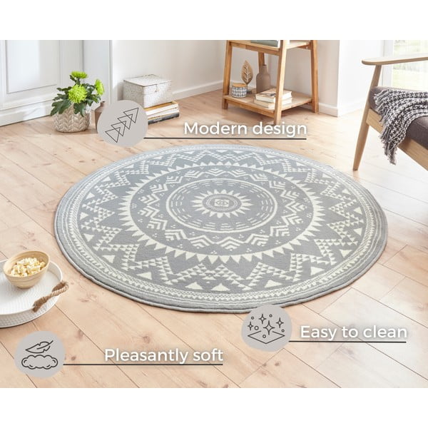 Celebration Valencia szürke szőnyeg, ⌀ 140 cm - Hanse Home-image-3