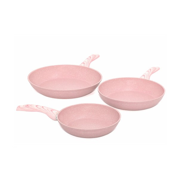 Stonerose 3 db-os rózsaszín serpenyő készlet - Bisetti