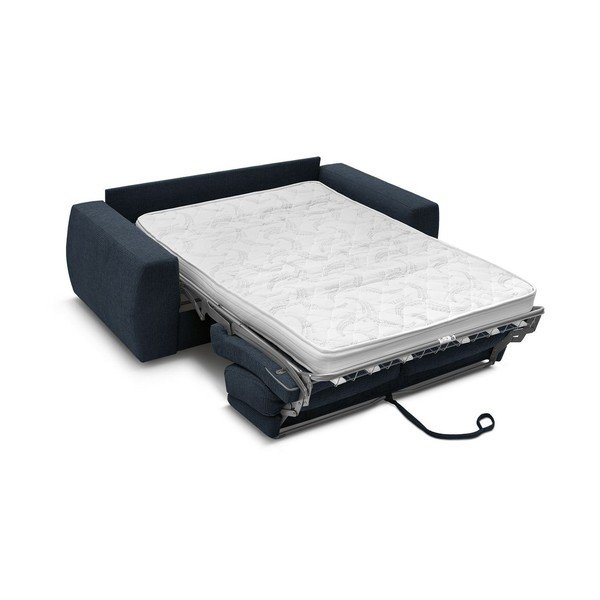 Sötétkék zsenília kanapé mindennapos alvásra-kinyitható 240 cm Hugo – Bobochic Paris-image-3