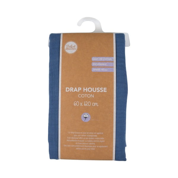 Gumis muszlin gyerek lepedő babaágyhoz 60x120 cm – Bébé Douceur-image-4