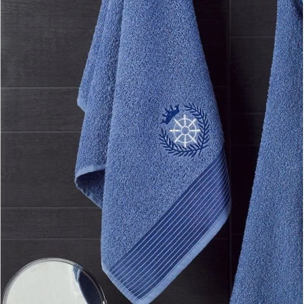 Kék pamut fürdőköpeny és törölköző szett S/M – Mila Home-image-2